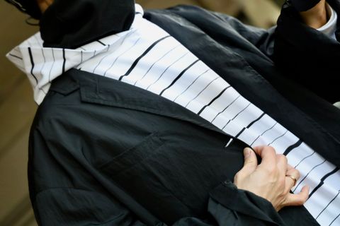 S.F.C 25SS HOODIE MIX SIDE STRIPE LS TEE"White-Black"スタイル