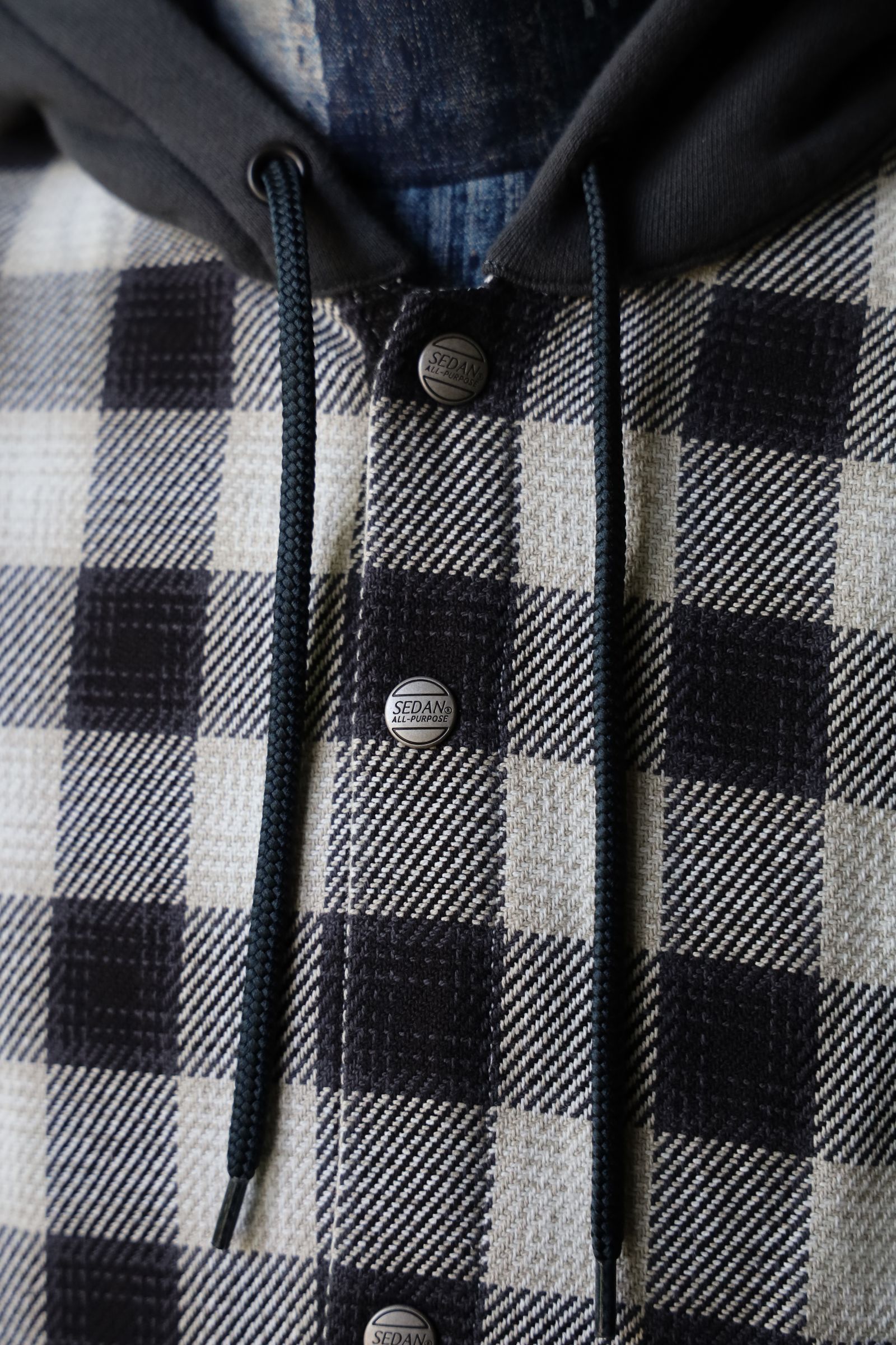 セダンオールパーパス FW24 Flannnel Hoodie(SD24F-SH03)Grey Plaid