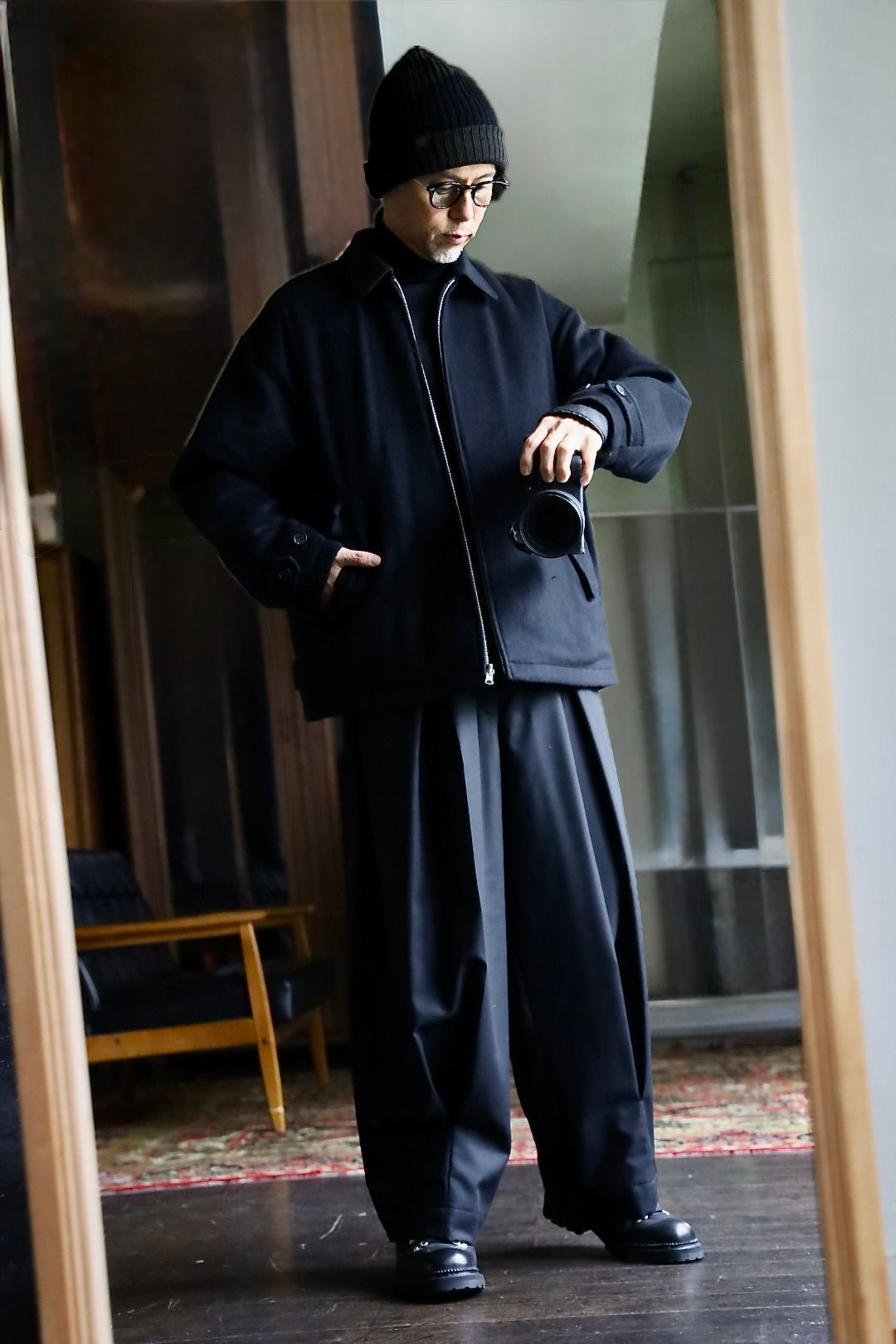 COMME des GARCONS HOMME 26FW リバーシブルキルティングジャケット"BLACK"スタイル