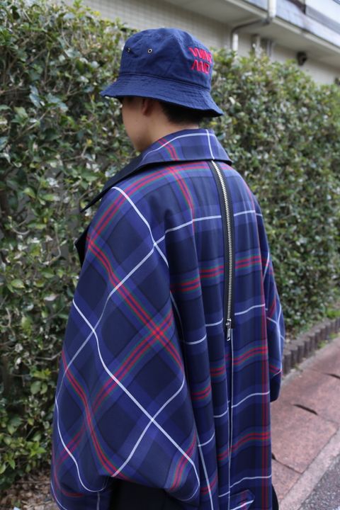 KIDILL Trench Coat(KL447) "Navy×Blue Tartan" style 2020.12.23.