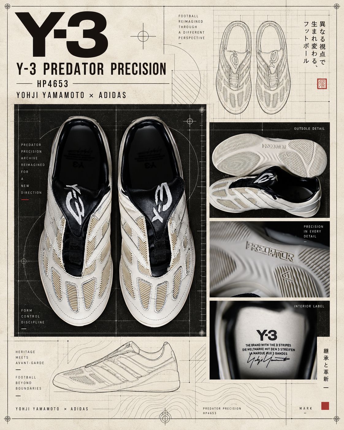 ワイスリー  Y-3 PREDATOR PRECISION(HP4657)CREAM WHITE☆新作発売！