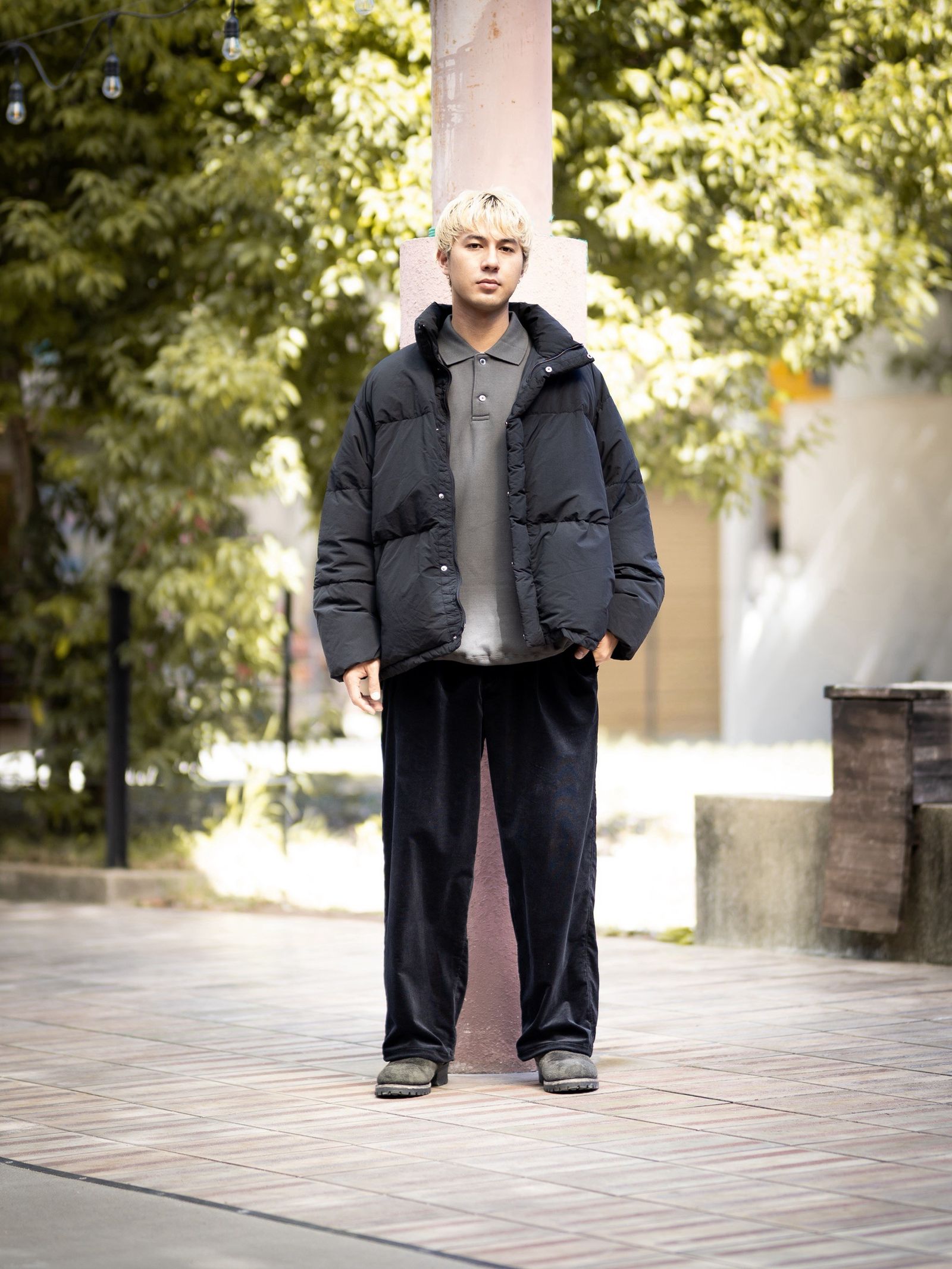 Graphpaper Garment Dyed Down Jacket (BLACK) MARKスタイル！