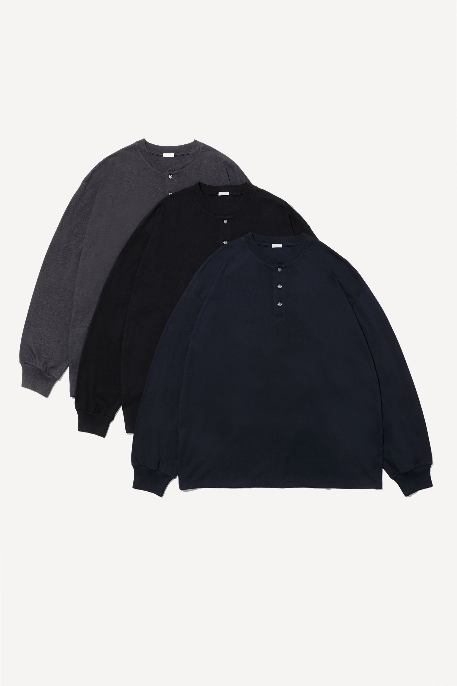 アプレッセ2025 STYLE2 Cashmere Blend L/S Henley Neck Shirt(25AAP-05-03)CHARCOAL