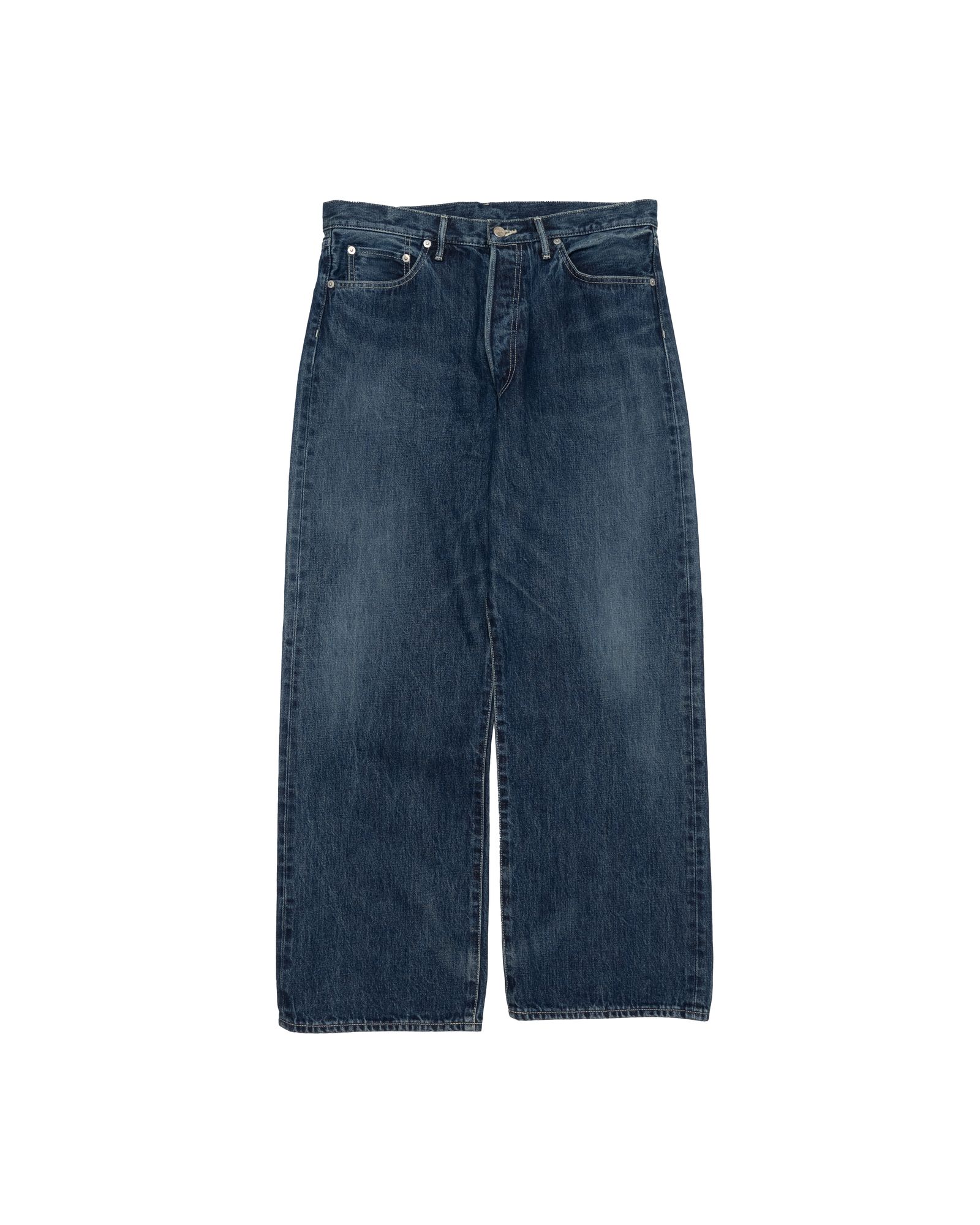 グラフペーパー25AW Selvage Denim Five Pocket wide Straight Pants(GU253-40059DB)INDIGO_DARK FADE