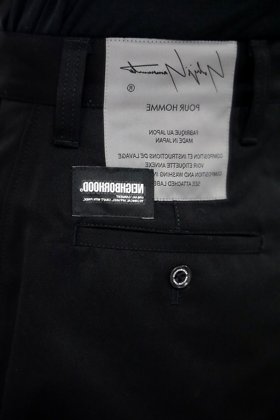 Yohji Yamamoto × NEIGHBORHOOD タックワークパンツ(HK-P95-901-2S26)BLACK★12月5日(金)発売！