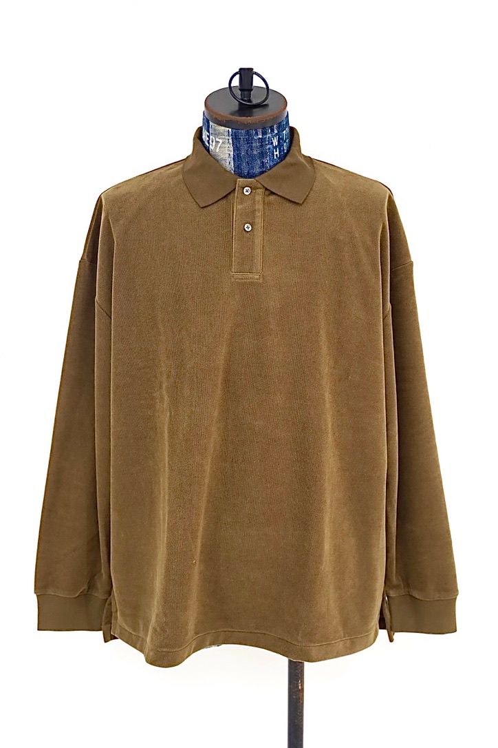 グラフペーパー Pique Velour Jersey L/S Polo(GM263-70255)BROWN☆8月8日(土)発売！
