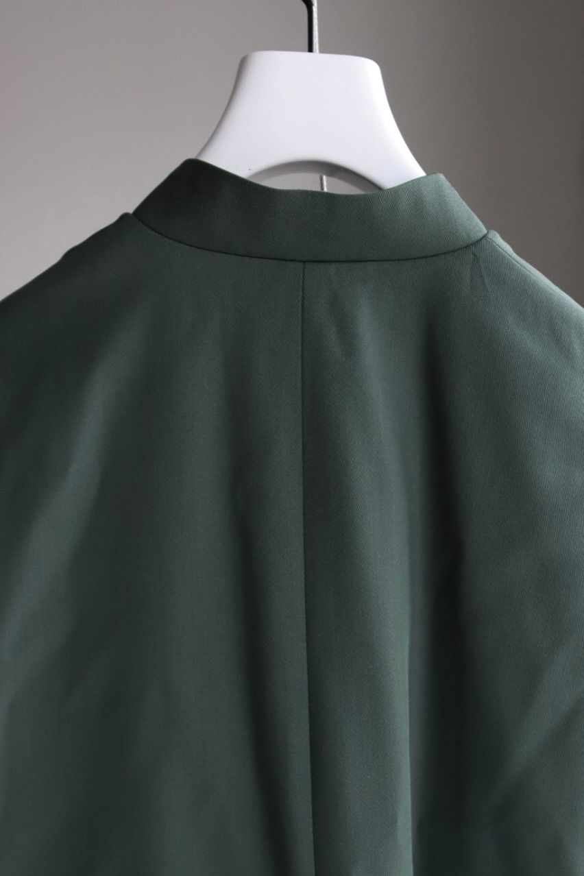 グラフペーパー Women's  25AW Techno Wool Nylon Stand Collar Short Jacket(GL253-20317)GREEN