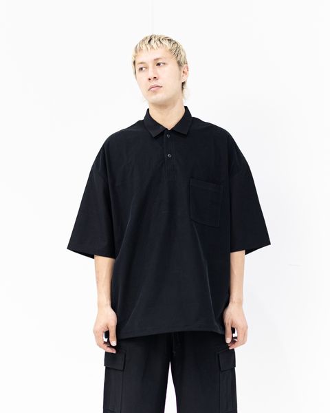 コムデギャルソンオム26SS ストレッチカルゼポロシャツ(HQ-T016-051)BLACK☆5月1日(金)発売！