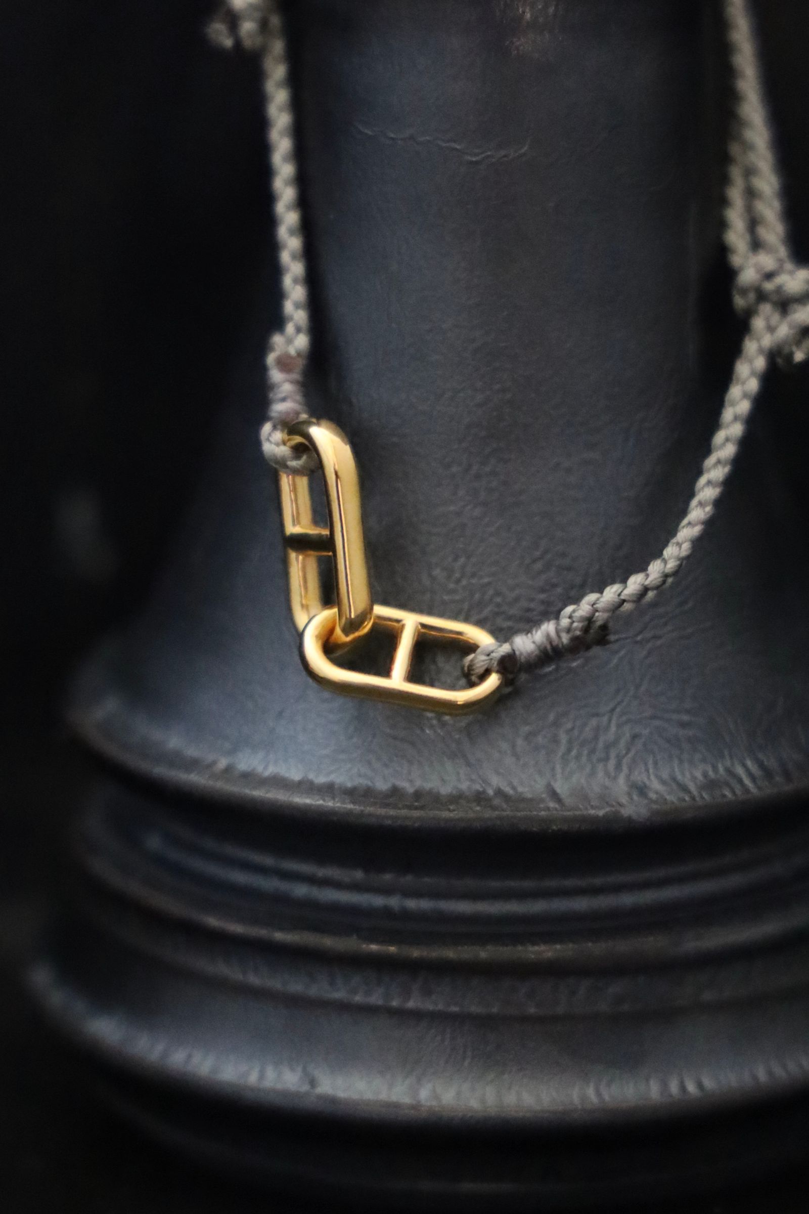 XOLO JEWELRY ショロジュエリー / Anchor Link Silk Code Bracelet-Gold- (XOCB004G)GRAY