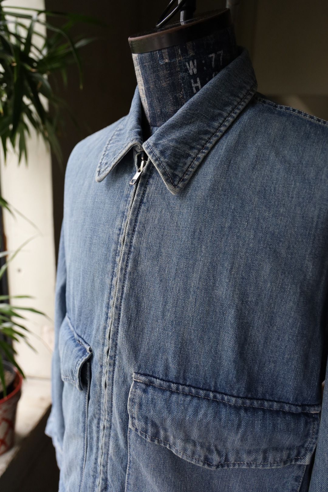 グラフペーパー Selvage Denim Zip Jacket(GU253-20056LB) INDIGO_LIGHT FADE