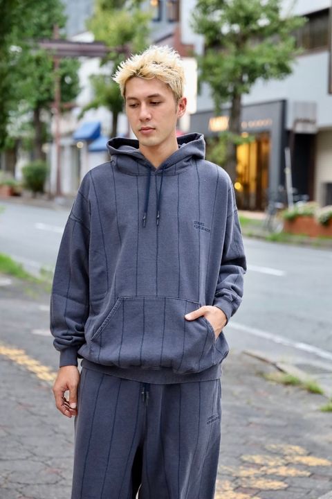 S.F.C 25FW エスエフシー STRIPE HOODY(DISCHARGED)(SFCFW25CS04)Navy☆9月20日(土)発売！