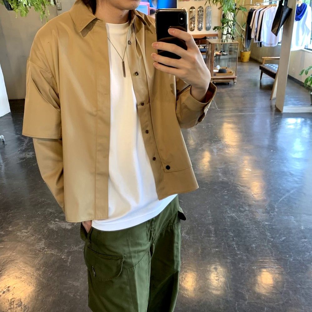 JieDa2020AW T/C FLAP SHIRT "BEIGE"(Jie-20W-SH07-B) style.2020.7.24.