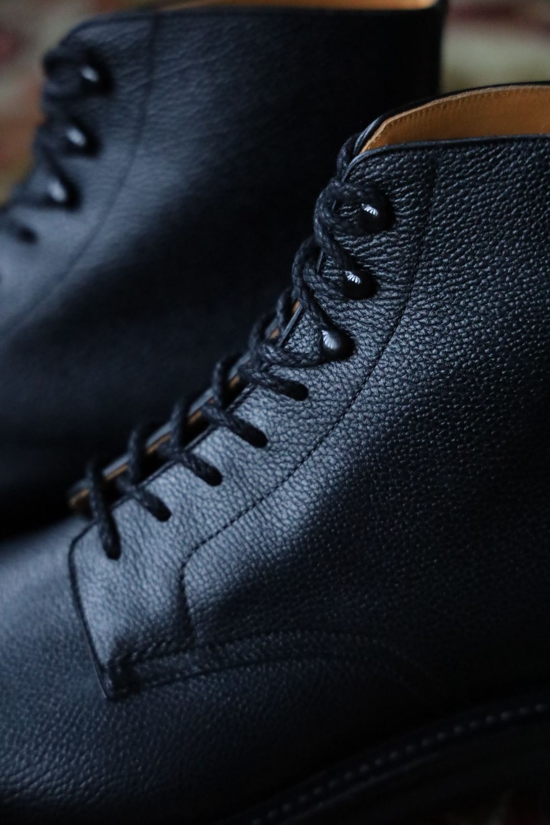 FOOTWORKSフットワークス  レースアップブーツ Lace-up shoes in grain leather(F03-0002_M)BLACK☆新作発売！