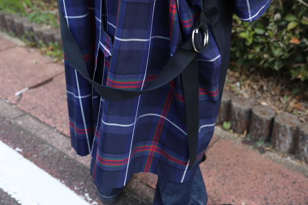 KIDILL Trench Coat(KL447) "Navy×Blue Tartan" style 2020.12.23.