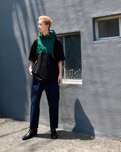 is-ness イズネス23SS フーディmixスタイル