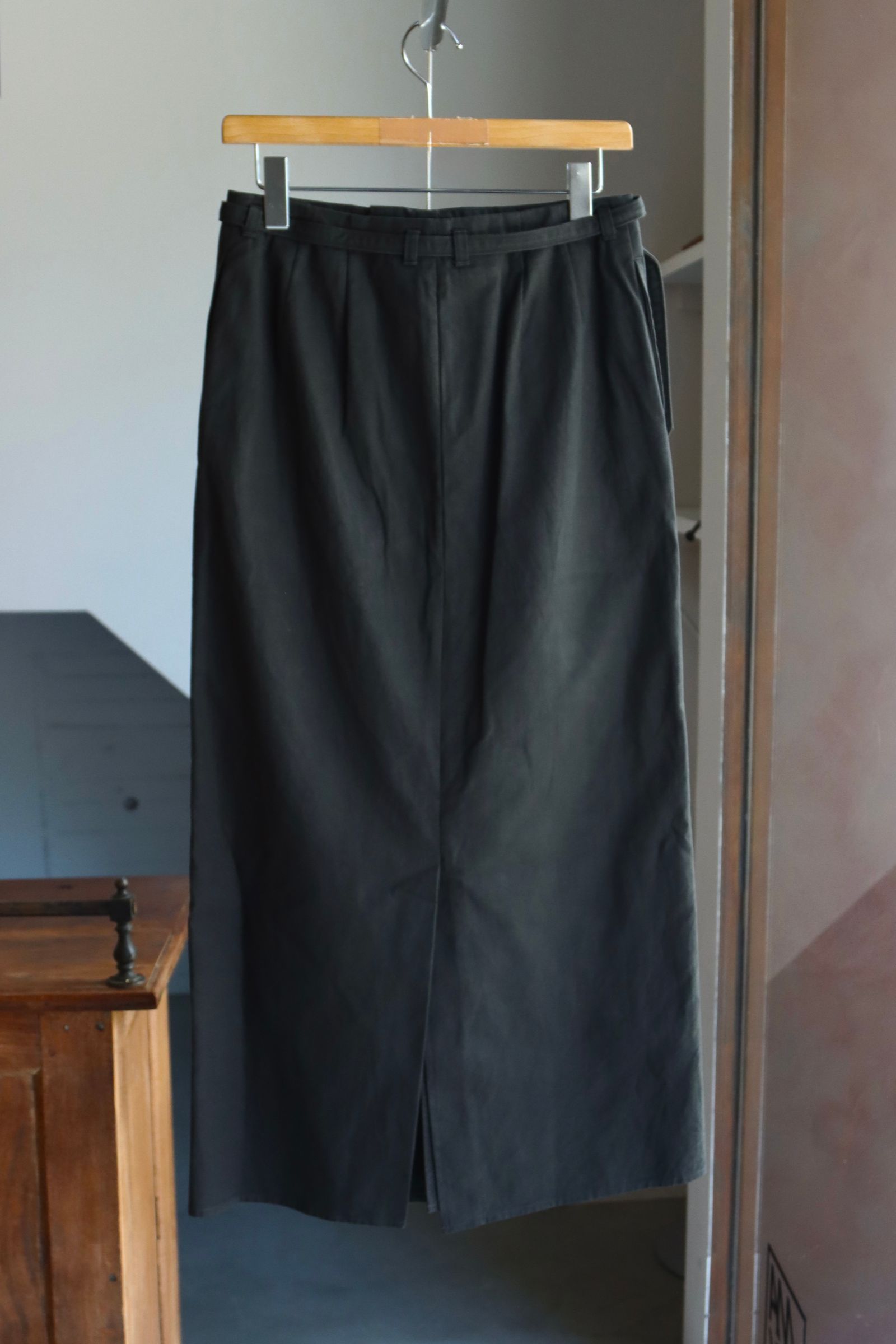 blurhms Women's 25FW Cotton Serge Belted Skirt(BHSW25F7)InkBlack