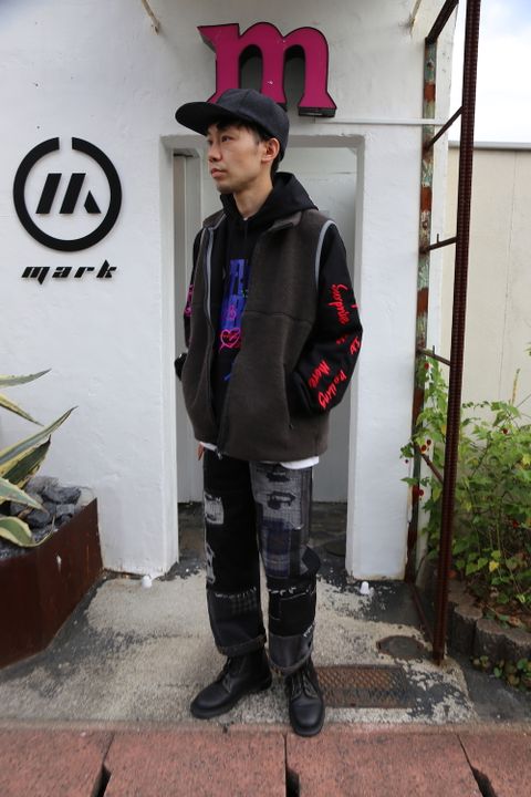 doublet MESSAGE EMBROIDERY HOODIE"BLACK"Style.2020.11.1.