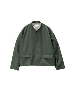 グラフペーパー Women's  25AW Techno Wool Nylon Stand Collar Short Jacket(GL253-20317)GREEN☆9月27日(土)発売！