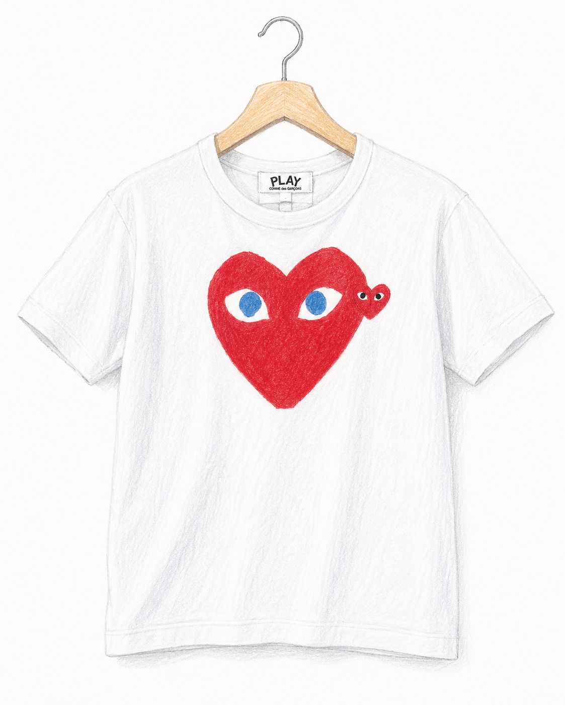 PLAYプレイコムデギャルソン BLUE EYES Tシャツ(RED HEART)☆新作発売！