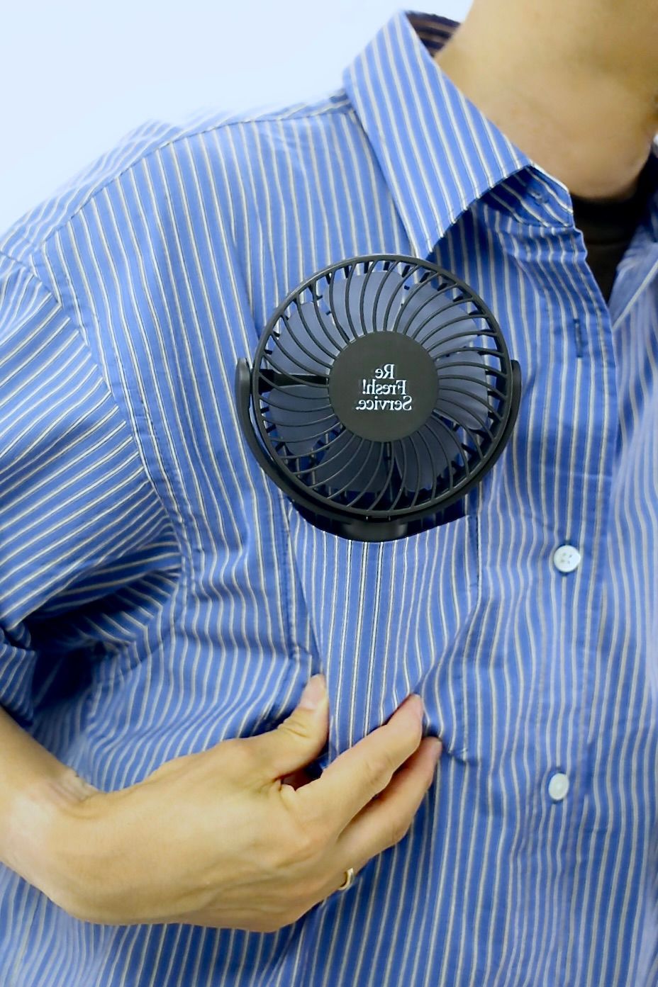 FreshService 26SS HRAFTeX® S/S STRIPE SHIRT"BLUE STRIPE"スタイル