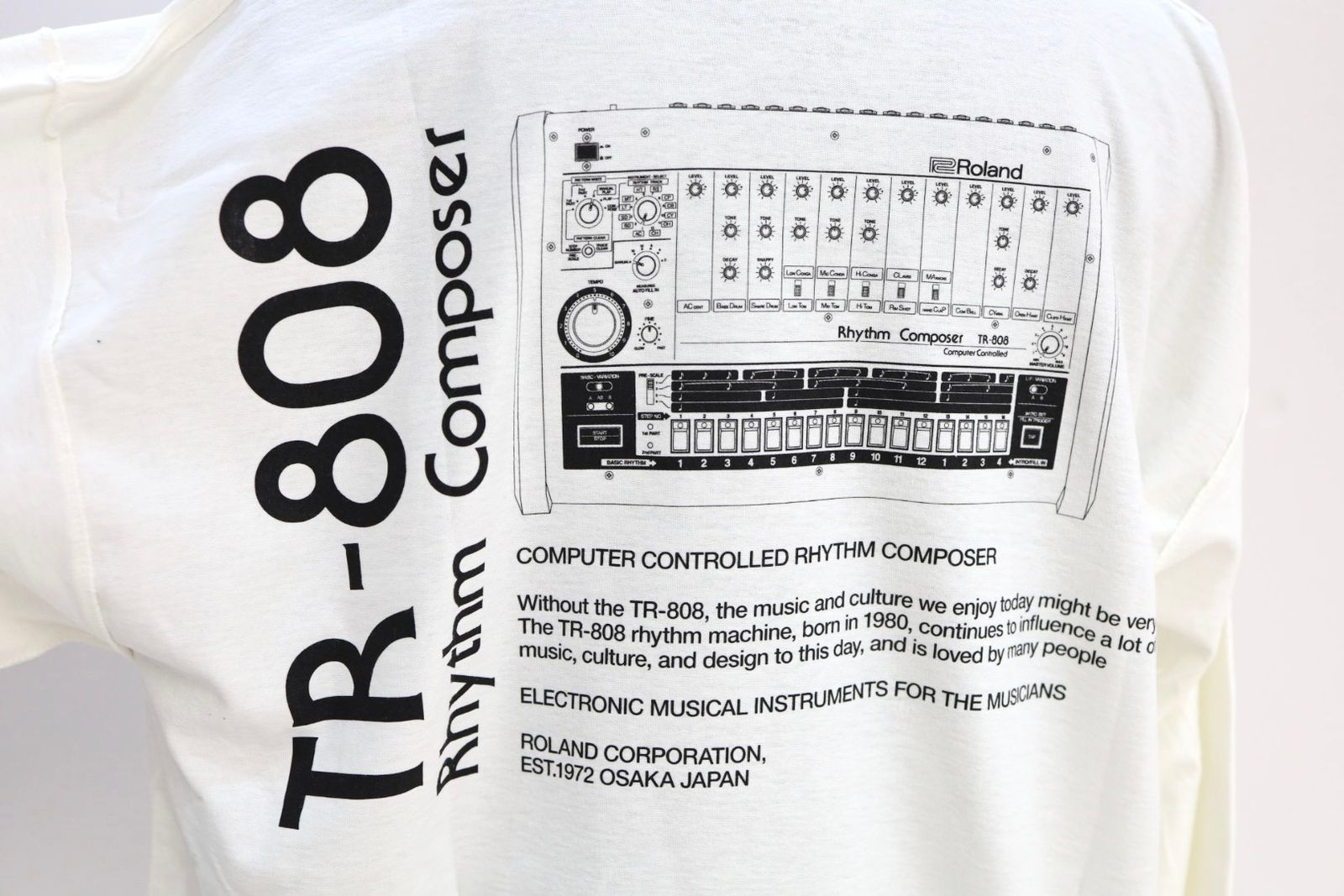 イズネスミュージック 26SS TR-808 LONG SLEEVE T-SHIRTS(ISNESS MUSIC×ROLAND)(IMP7_07_TR-808L/ST01)WHITE☆新作発売！