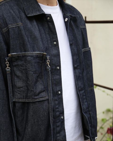 YOKE DETACHABLE POCKET DENIM JACKET(YK21SS0196B) style. 2021.04.05.