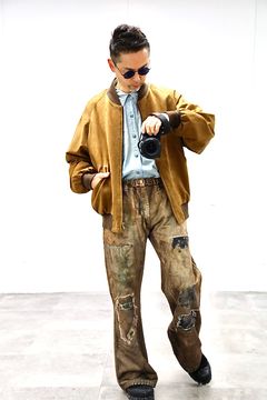 TALKING ABOUT THE ABSTRACTION PRINT FLARE PT"BROWN"スタイル20260118