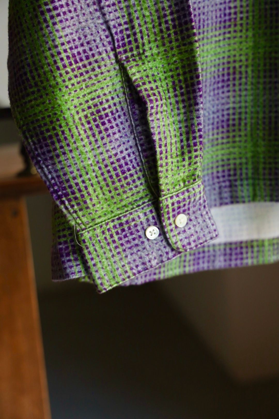セダンオールパーパス FW25 Printed Plaid Flannel Open Collar Shirt(SD25F-SH02)Green×Purple☆9月6日(土)発売！