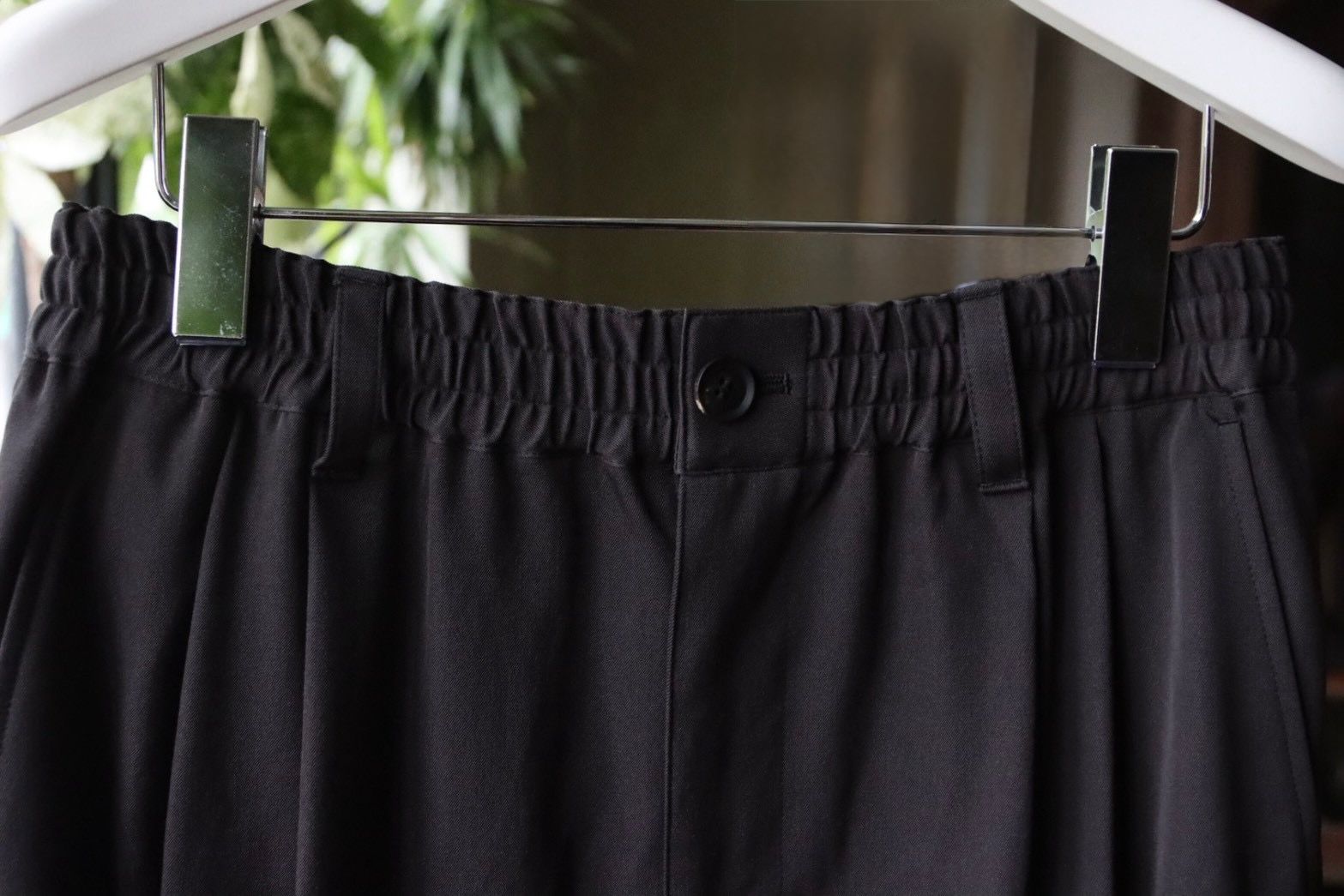 ヨーク 25FW パンツ Wool Washer Twill 2pleated Wide-leg Easy Trousers(YK25FW01054P)BLACK