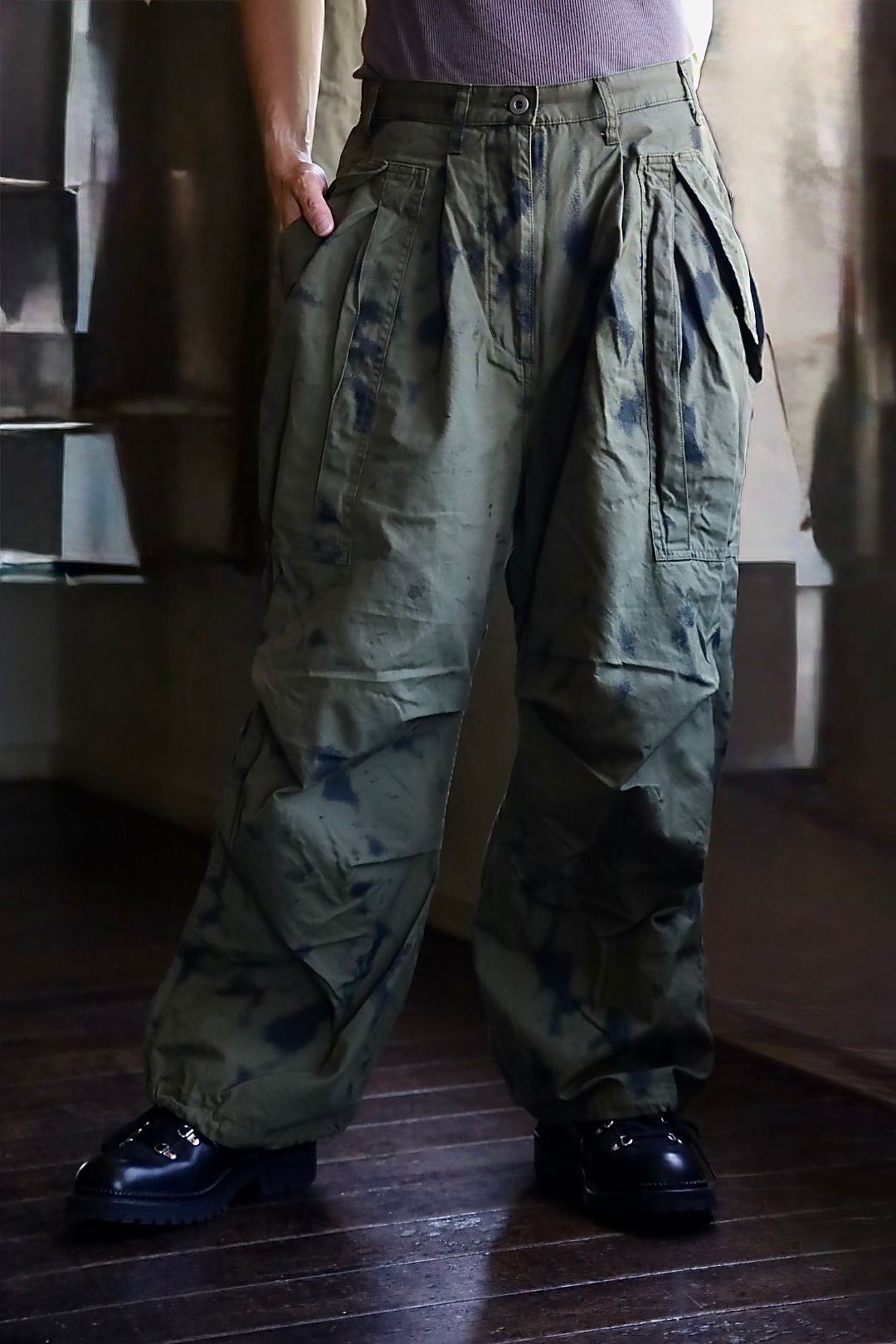Gurank グランク Poplin camouflage cargo pants(2552)KHAKI/BLACK★新作発売！