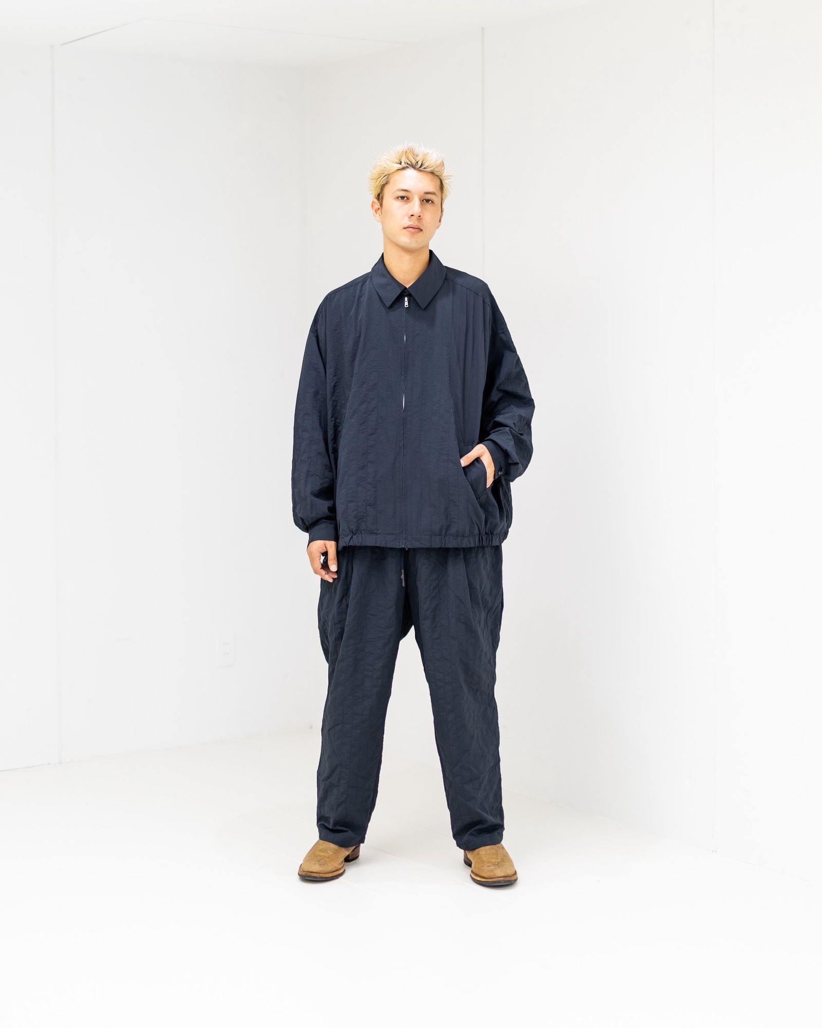 S.F.C 25FW エスエフシー NEW WIDE TWO TUCK PANTS(STITCHED NYLON) (SFCFW25P06)D.Navy☆9月20日(土)発売！