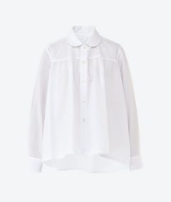tao 26FW 綿ブロード丸衿ギャザーブラウス(TZ-B007-051-2)WHITE☆8月7日(金)発売！