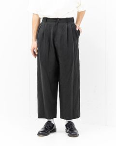 YOKE 26SS Linen Silk Kersey 3pleated Tapered Trousers(YK26SS01209P)BLACK☆3月20日(金)発売！