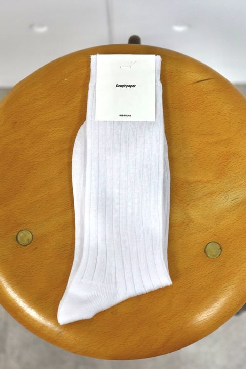 グラフペーパー26SS Graphpaper Rib Socks(GU261-90291B) WHITE☆1月24日(土)発売！