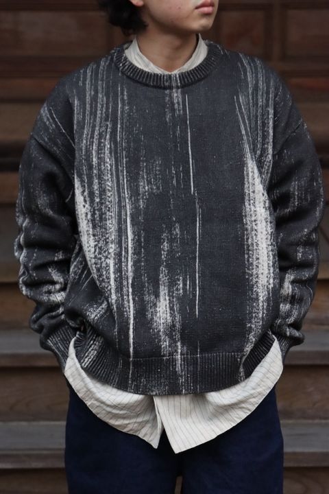 YOKE PRINTED COTTON CREWNECK SWEATER(YK22SS0347S) style.2022.02.27.