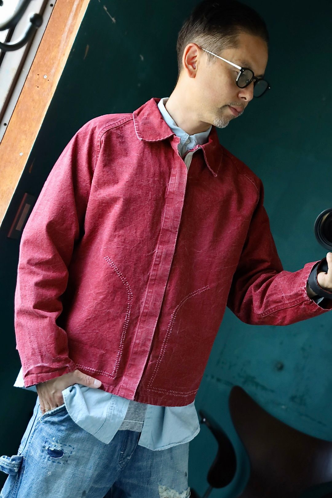値下交渉可A.PRESSE HuntingJacketサイズ2フォレスティエール A.PRESSE Vintage Hunting Jacket (2 COLORS) - DIMPLE