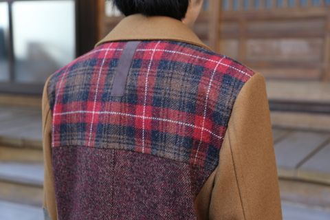 JUNYA WATANABE CDG MAN ウールメルトン×ウールナイロンツイードコート Style.2020.10.18.