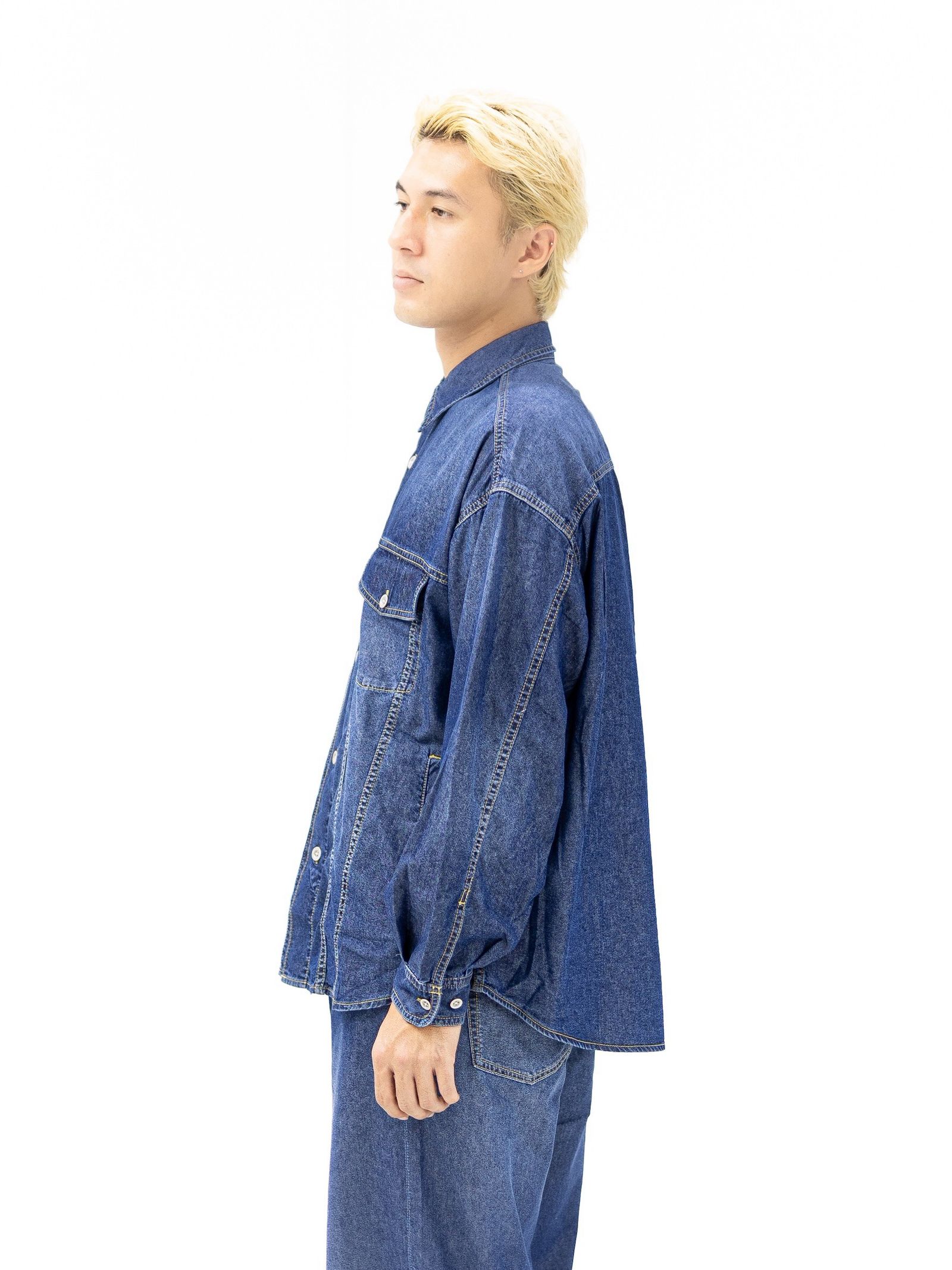 フレッシュサービス 26AW N/C TECH DENIM TRUCKER SHIRT(FSC263-50043)DARK WASH