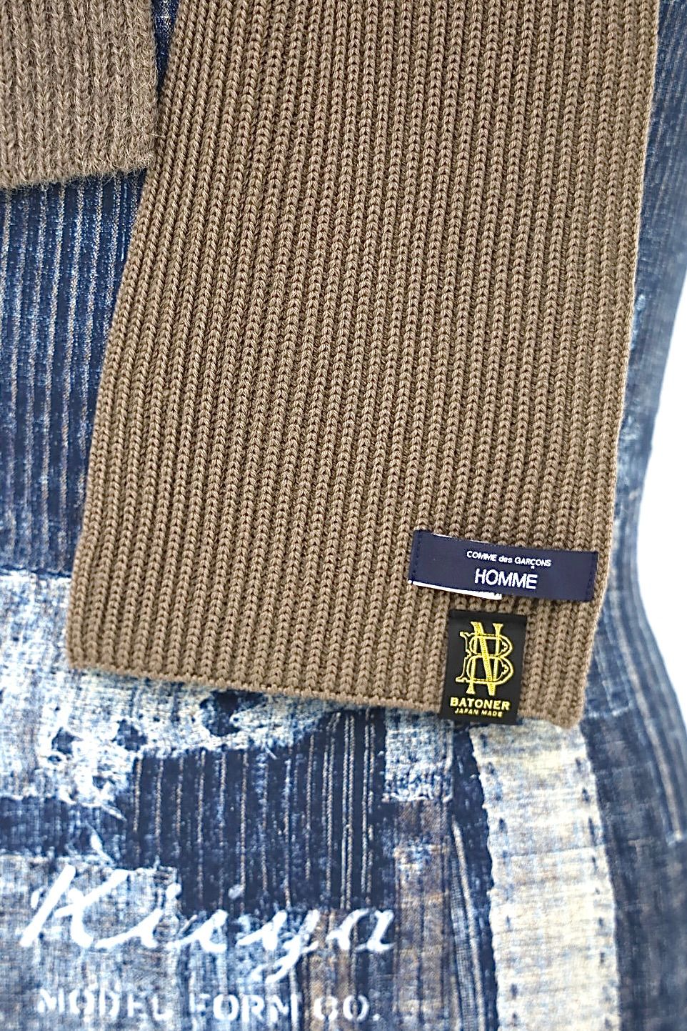 コムデギャルソンオム26FW BATONERアルパカマフラー (HR-N004-051-2)BEIGE☆8月7日(金)発売！