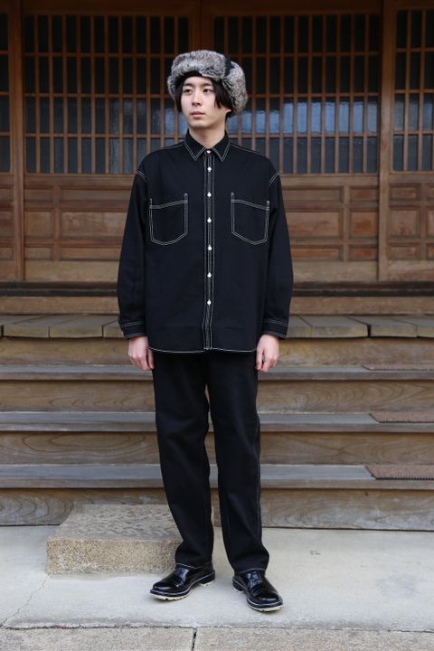 Graphpaper Denime Regular Collar Shirt & Denime Five Pocket Pants style.2020.12.20.