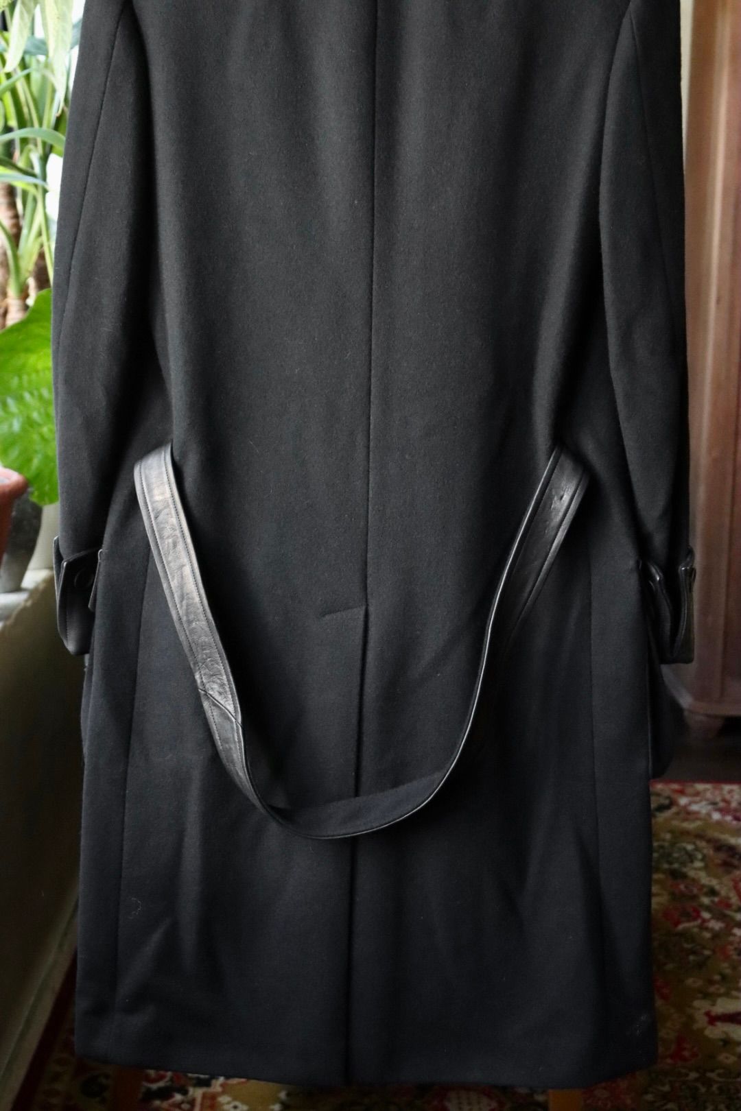 Yohji Yamamoto 革切り替え6つ釦ロングジャケット(HW-J42-832)BLACK☆新作発売！