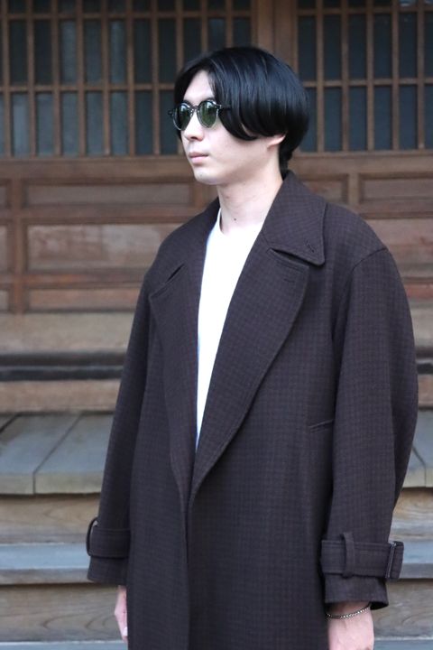 YOKE DOUBLE BREAST OVERCOAT"BROWN style"