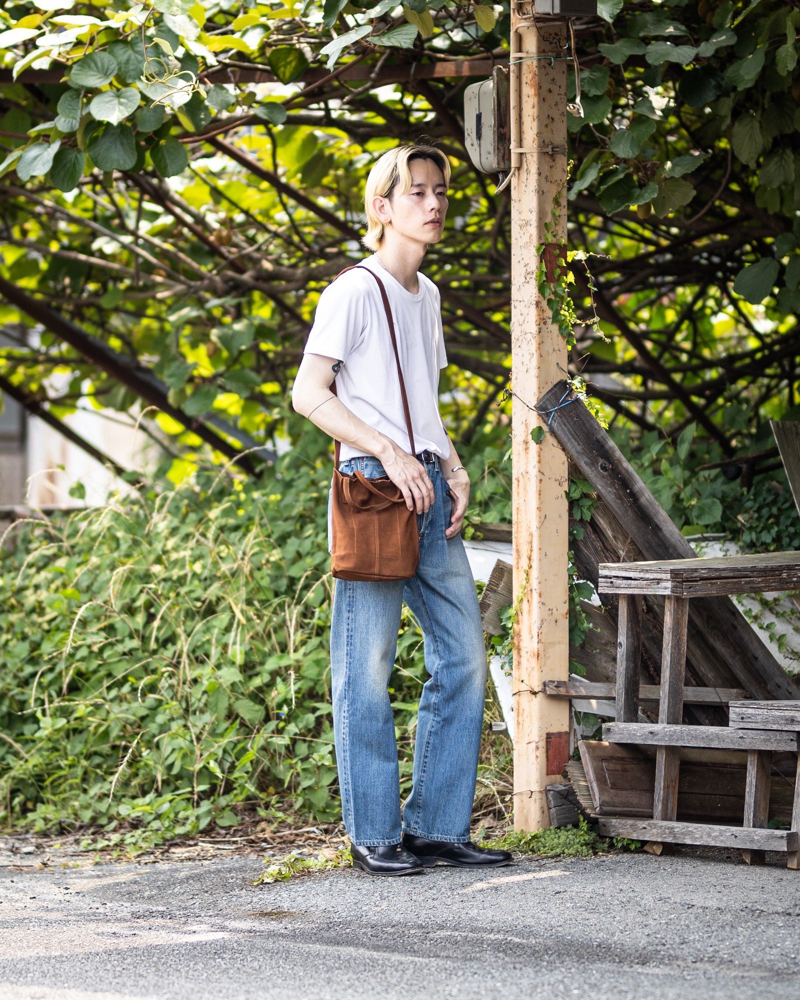 Morphee / モルフェトートバッグ 2WAY SMALL TOTE（LONG)OIL SUEDE BROWN