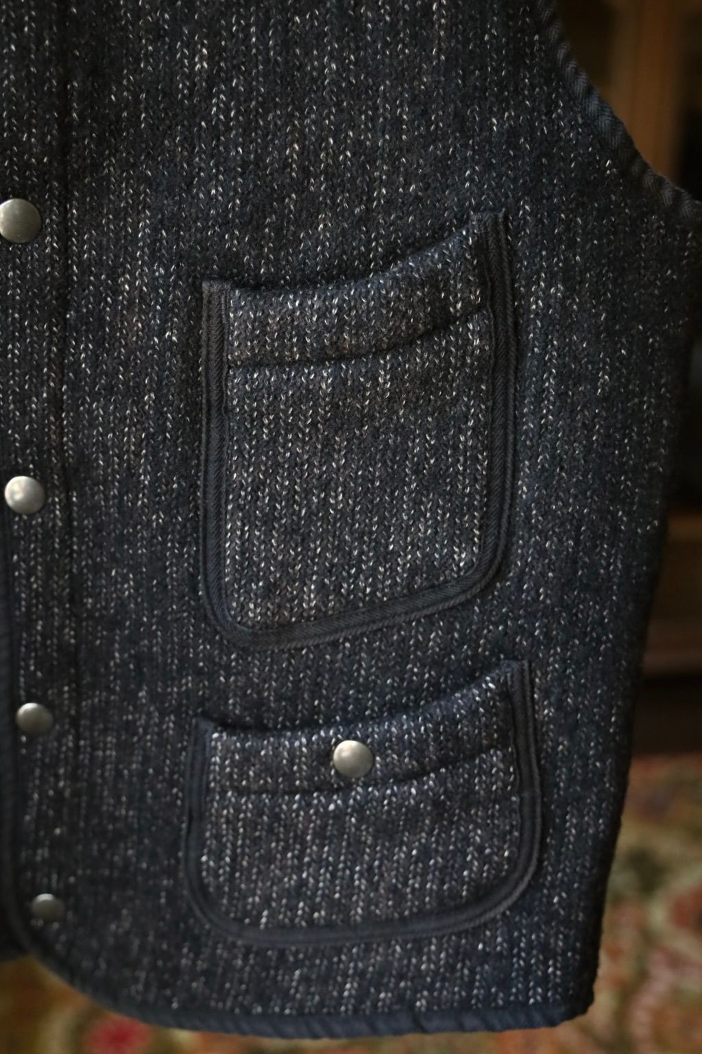 BOW WOW 25FWバウワウ ベストB CLOTH VEST AGED(BW252-BCV) AGED MIXED BLACK