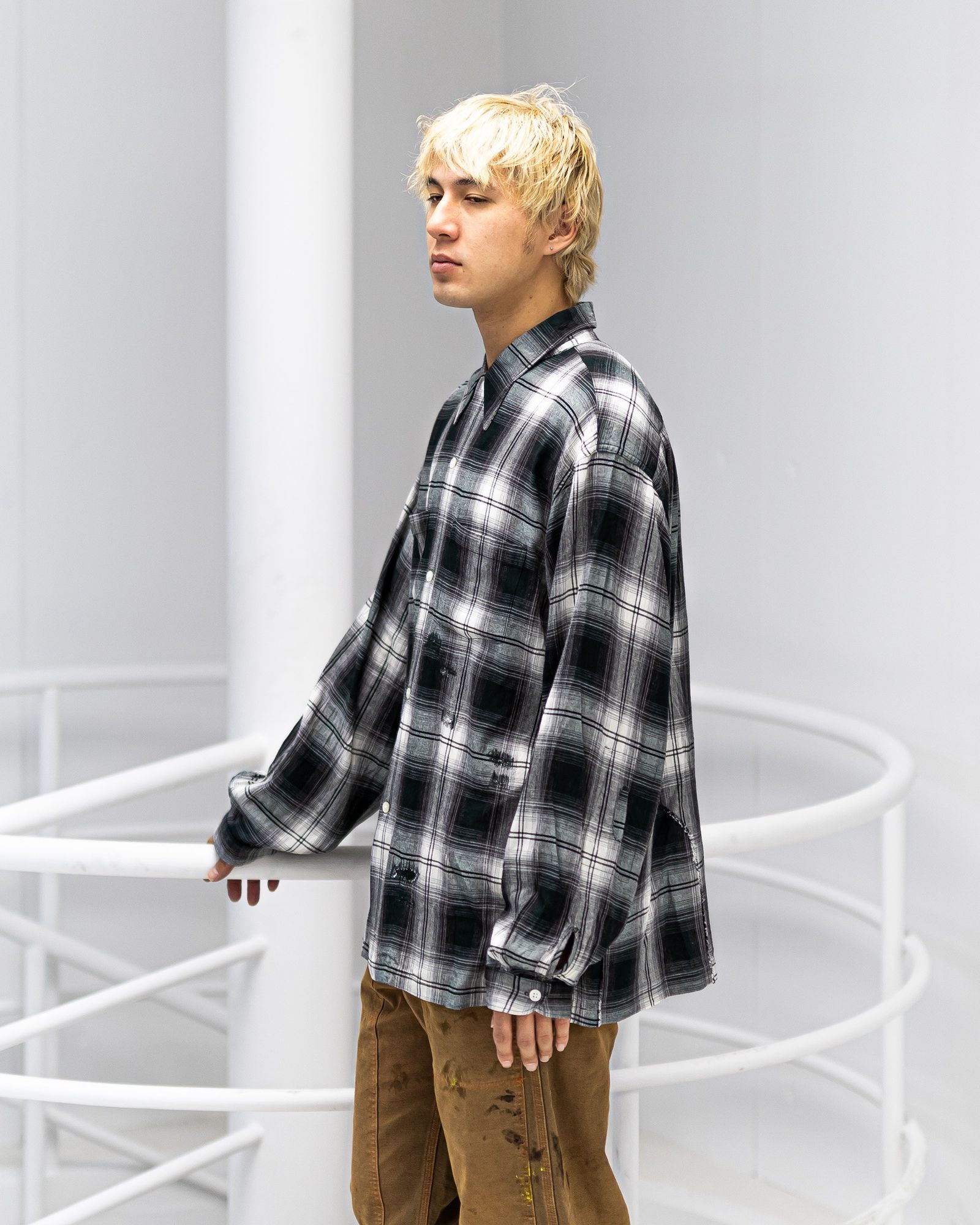 BOWWOW REMADE RAYON PLAID SHIRT AGED 新作発売！
