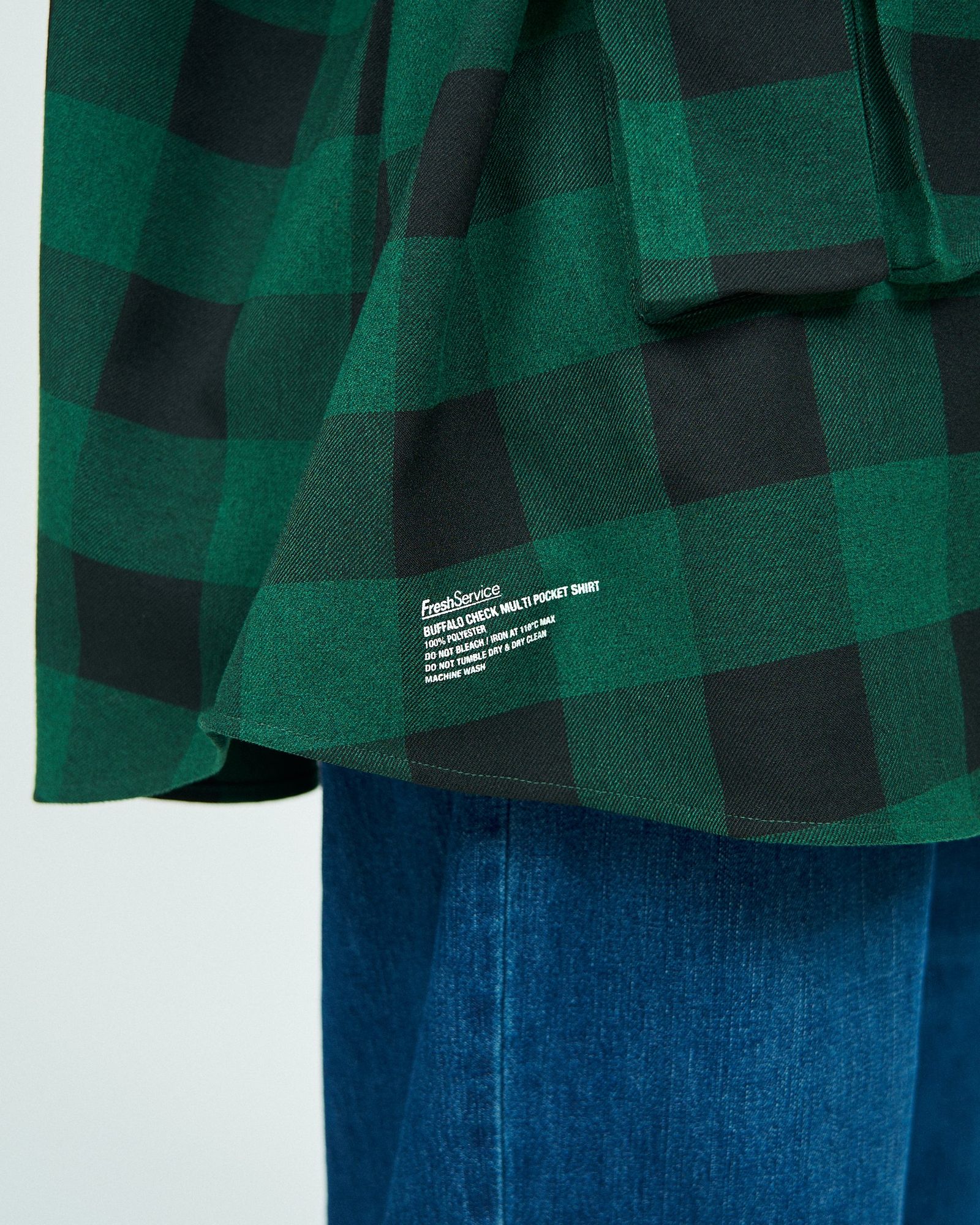 フレッシュサービス BUFFALO CHECK MULTI POCKET SHIRT(FSC243-50133)GREEN CHECK