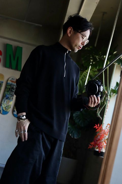 Graphpaper Suvin Herringbone Cargo Pants"BLACK"スタイル