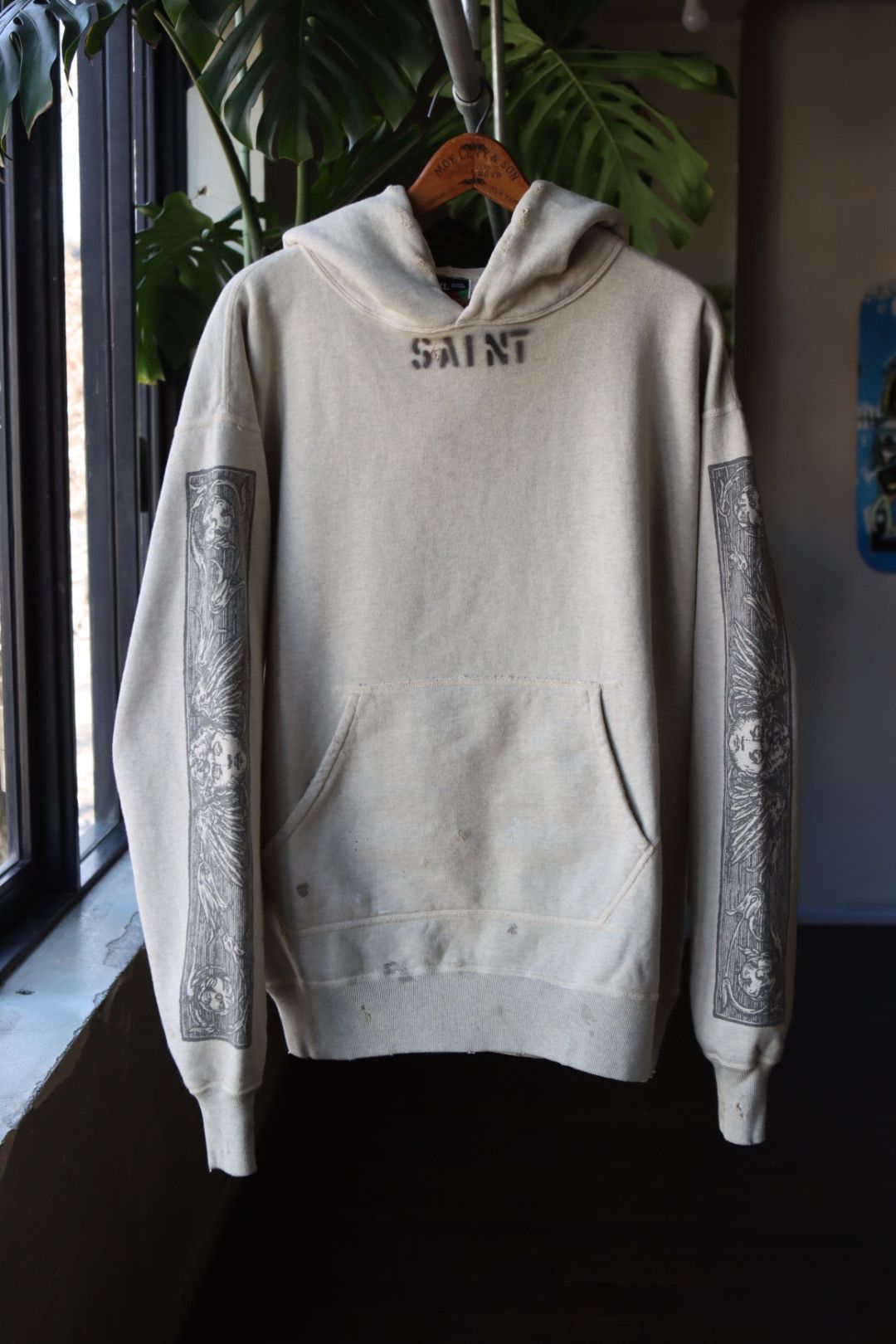 ©SAINT M×××××× - セントマイケル23SS DENIMTEARS MURAL  HOODIE(SM-S23-0000-093)GRAY※2月23日(木)10:00発売 | mark