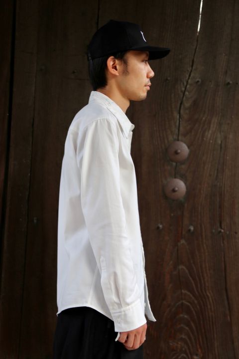 sulvam OX left embro shirt"WHITE"Style.2020.7.29.