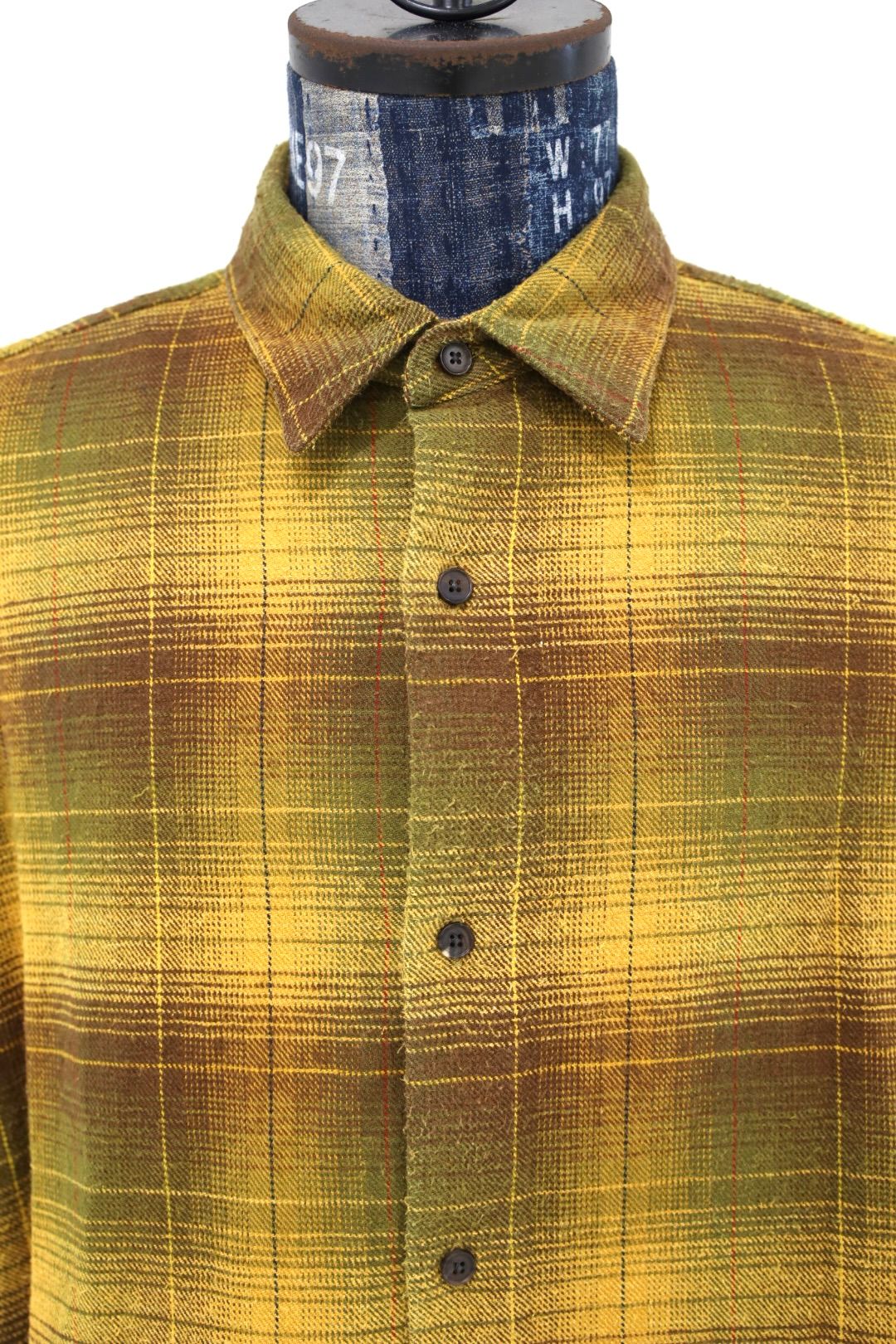 アプレッセ 2026 STYLE2 Vintage Cotton Silk Nep Twill Check Shirts(26AAP-02-06)MUSTARD☆8月22日(土)発売！